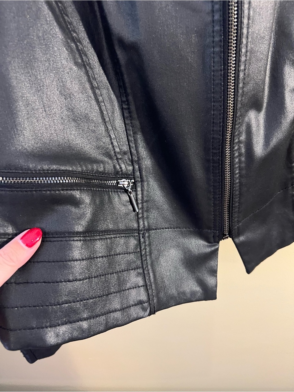 WHBM Gray Coated Moto Jacket - Picture 4 of 4